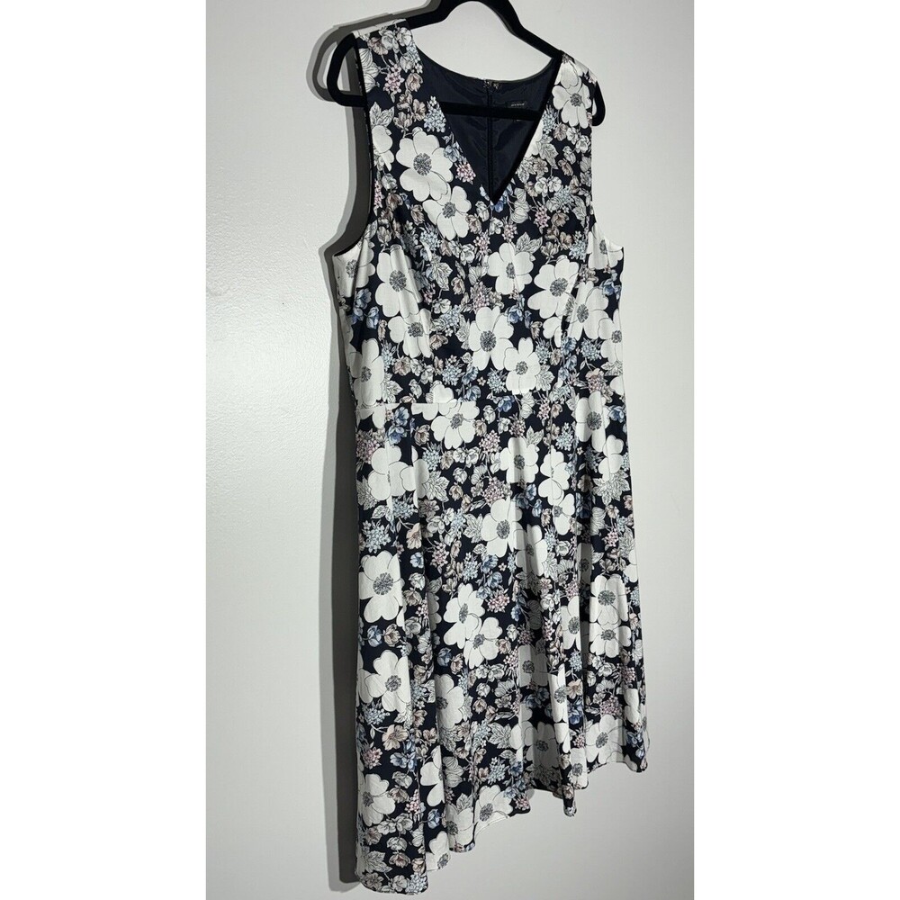 Ann Taylor Dress 16 Floral Cotton Poplin Lined Cottage Wedding Shower Modest Tea - Picture 3 of 14